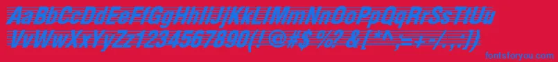 TheScoreNormal Font – Blue Fonts on Red Background