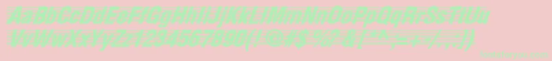 TheScoreNormal Font – Green Fonts on Pink Background