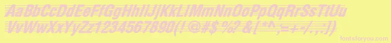 TheScoreNormal Font – Pink Fonts on Yellow Background