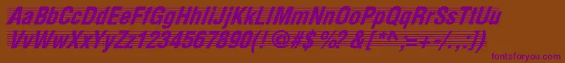 TheScoreNormal Font – Purple Fonts on Brown Background
