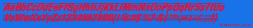 TheScoreNormal Font – Red Fonts on Blue Background