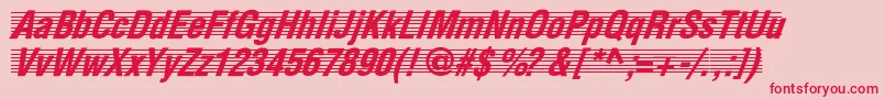 フォントTheScoreNormal – ピンクの背景に赤い文字
