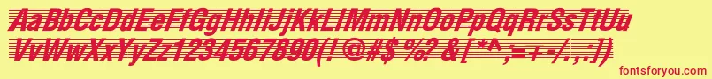 TheScoreNormal Font – Red Fonts on Yellow Background