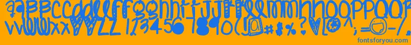 Humannature Font – Blue Fonts on Orange Background