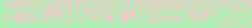 フォントHumannature – 緑の背景にピンクのフォント