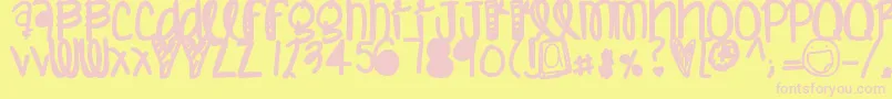 Humannature Font – Pink Fonts on Yellow Background