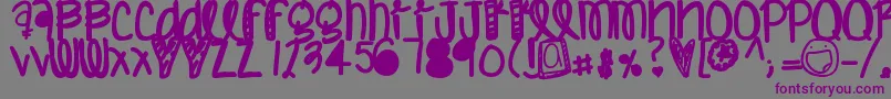 フォントHumannature – 紫色のフォント、灰色の背景