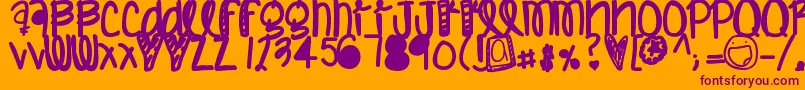Humannature-fontti – violetit fontit oranssilla taustalla