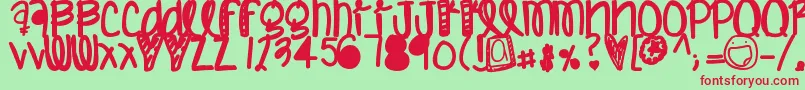 フォントHumannature – 赤い文字の緑の背景