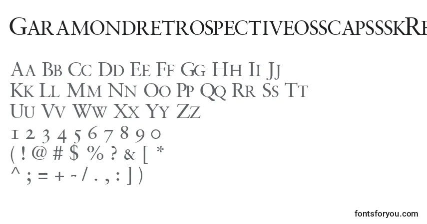 GaramondretrospectiveosscapssskRegular-fontti – aakkoset, numerot, erikoismerkit