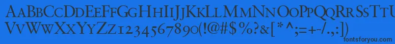 GaramondretrospectiveosscapssskRegular Font – Black Fonts on Blue Background