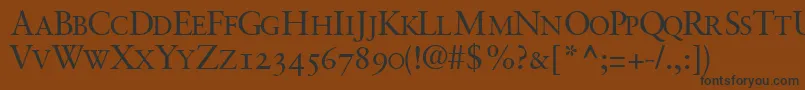 Шрифт GaramondretrospectiveosscapssskRegular – чёрные шрифты на коричневом фоне