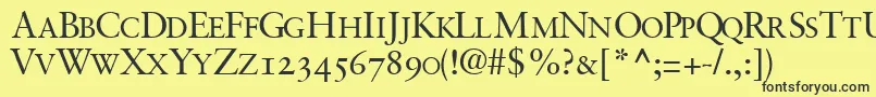 GaramondretrospectiveosscapssskRegular-Schriftart – Schwarze Schriften auf gelbem Hintergrund