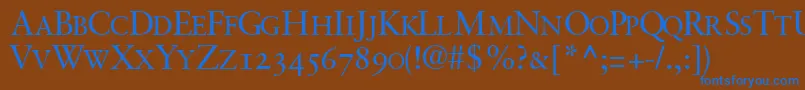 GaramondretrospectiveosscapssskRegular Font – Blue Fonts on Brown Background