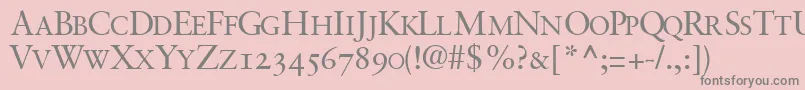 More about GaramondretrospectiveosscapssskRegular Font GaramondretrospectiveosscapssskRegular Font – Gray Fonts on Pink Background