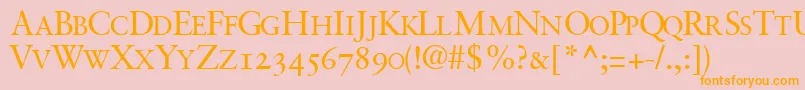 GaramondretrospectiveosscapssskRegular Font – Orange Fonts on Pink Background