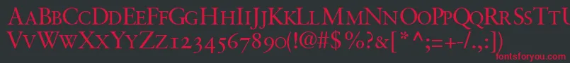 GaramondretrospectiveosscapssskRegular Font – Red Fonts on Black Background