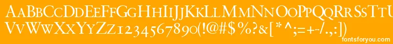 GaramondretrospectiveosscapssskRegular Font – White Fonts on Orange Background