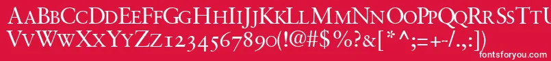 GaramondretrospectiveosscapssskRegular Font – White Fonts on Red Background