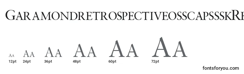 Размеры шрифта GaramondretrospectiveosscapssskRegular