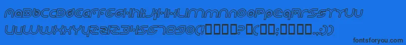 PlanetaryOrbiterOutlineBoldItalic Font – Black Fonts on Blue Background