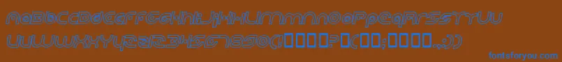 PlanetaryOrbiterOutlineBoldItalic Font – Blue Fonts on Brown Background