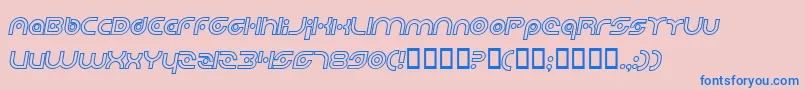 PlanetaryOrbiterOutlineBoldItalic Font – Blue Fonts on Pink Background