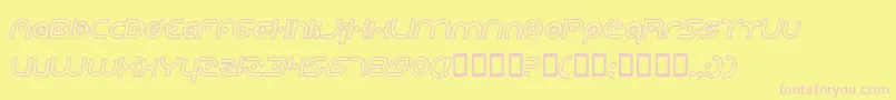 PlanetaryOrbiterOutlineBoldItalic Font – Pink Fonts on Yellow Background