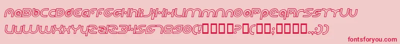 PlanetaryOrbiterOutlineBoldItalic Font – Red Fonts on Pink Background