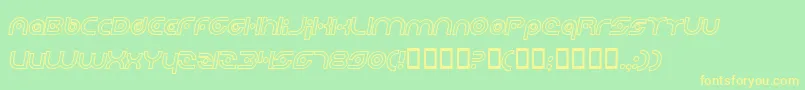 PlanetaryOrbiterOutlineBoldItalic Font – Yellow Fonts on Green Background