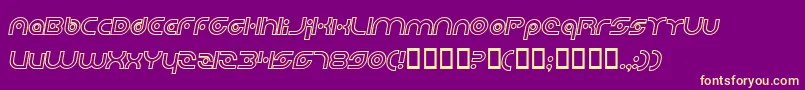 PlanetaryOrbiterOutlineBoldItalic Font – Yellow Fonts on Purple Background