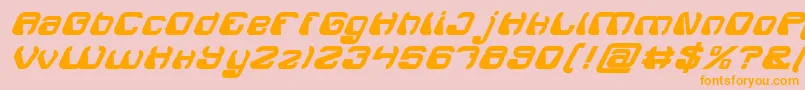 ElectroMagnetBoldItalic-Schriftart – Orangefarbene Schriften auf rosa Hintergrund