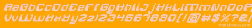 ElectroMagnetBoldItalic Font – Pink Fonts on Orange Background