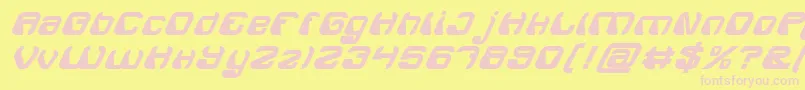 Шрифт ElectroMagnetBoldItalic – розовые шрифты на жёлтом фоне