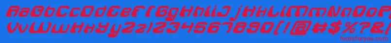 ElectroMagnetBoldItalic-Schriftart – Rote Schriften auf blauem Hintergrund