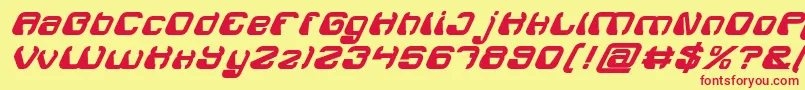 ElectroMagnetBoldItalic Font – Red Fonts on Yellow Background