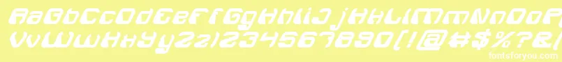 ElectroMagnetBoldItalic Font – White Fonts on Yellow Background