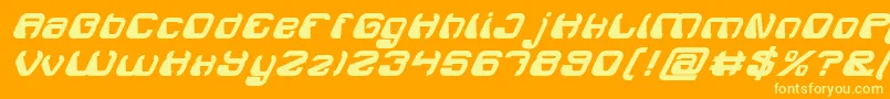 ElectroMagnetBoldItalic Font – Yellow Fonts on Orange Background