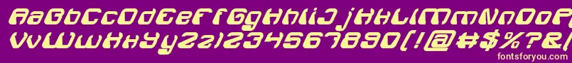 ElectroMagnetBoldItalic Font – Yellow Fonts on Purple Background