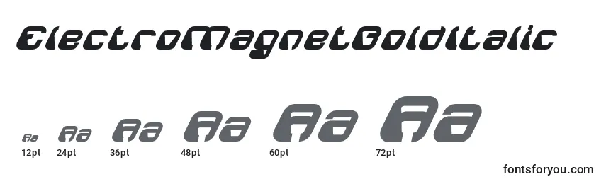 ElectroMagnetBoldItalic Font Sizes