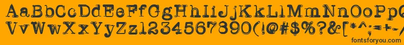 Writerline Font – Black Fonts on Orange Background