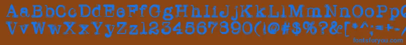 Writerline Font – Blue Fonts on Brown Background