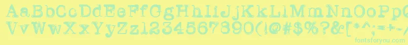 Writerline Font – Green Fonts on Yellow Background