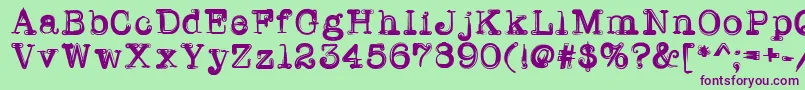 Шрифт Writerline – фиолетовые шрифты на зелёном фоне