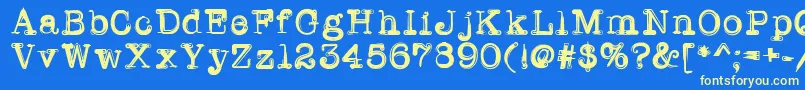 Writerline Font – Yellow Fonts on Blue Background