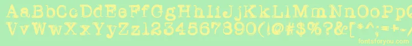 Writerline-Schriftart – Gelbe Schriften auf grünem Hintergrund