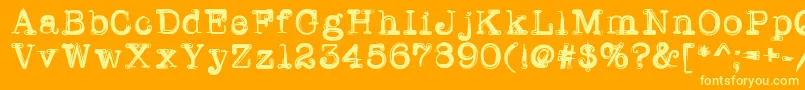 Шрифт Writerline – жёлтые шрифты на оранжевом фоне