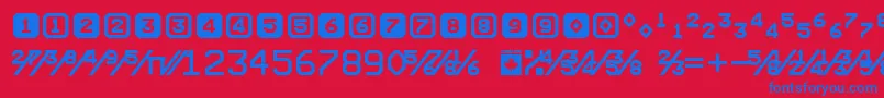 Fonte ExpoNumerals – fontes azuis em um fundo vermelho