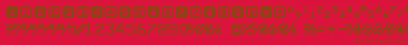 ExpoNumerals Font – Brown Fonts on Red Background