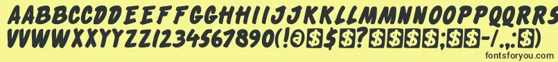 DkCheckout Font – Black Fonts on Yellow Background